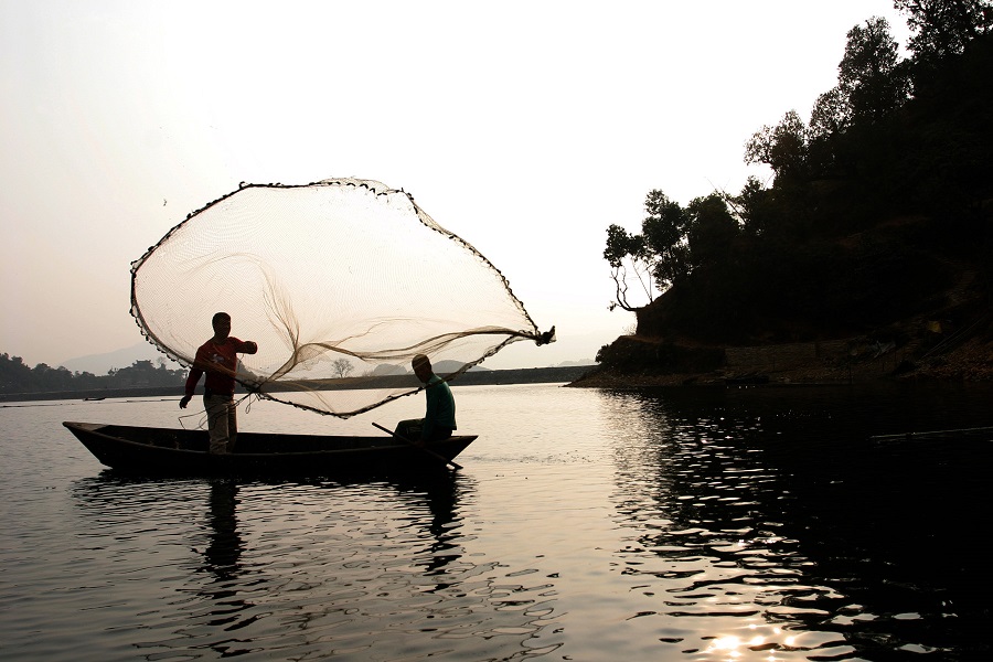 Typical fishing in Nepal