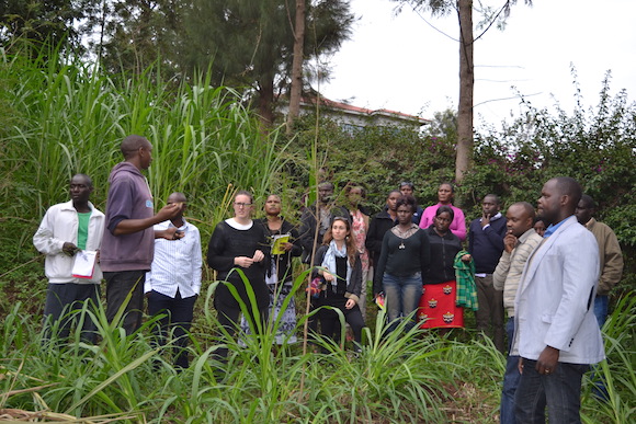 Alphaxard Ndung'u sharing his farming success story with other YPARD Face to face mentees